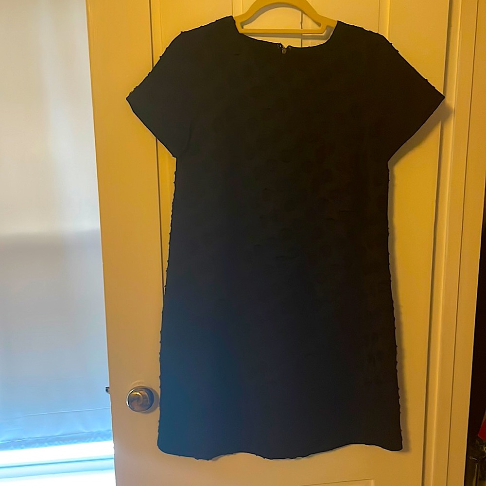 Ann Taylor Black Shift Dress with Polka Dots